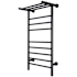 WarmlyYours Summit Towel Warmer - Dual Connection - 8 Bars & Heated 3-Bar Shelf Black