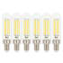Westinghouse Pack of (6) 5 Watt Dimmable T6 Candelabra (E12) LED Bulbs- 600 Lumens, 2700K, and 80CRI Clear