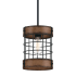 Westinghouse Langston 8" Wide Mini Pendant Matte Black / Barnwood Accents