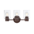 Westinghouse Sylvestre 3 Light 16" Wide Vanity Light with Seedy Glass Shades - Walnut Walnut