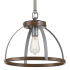 Westinghouse Oak Lane 16" Wide Wood Pendant Barnwood / Galvanized Steel