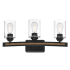 Westinghouse Broomall 3 Light 24" Wide Vanity Light Matte Black / Barnwood