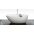 WETSTYLE Be Collection 66" Free Standing WETMAR BiO Composite Soaking Tub with Left Orientation, Center Drain Assembly, and Overflow Less Trim Apollo White Dual / Brushed Nickel Trim