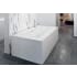 WETSTYLE CUBE 72" Free Standing WETMAR BiO Composite Soaking Tub with Center Drain Assembly and Overflow Less Trim Apollo White Matte / Brushed Nickel Trim