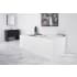 WETSTYLE CUBE 72" Free Standing Back Wall WETMAR BiO Composite Soaking Tub with Center Drain Assembly and Overflow Apollo White Matte / Brushed Nickel Trim