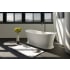 WETSTYLE Cloud 62" Free Standing WETMAR BiO Composite Soaking Tub with Center Drain Assembly with Copper Plumbing Fittings and Overflow Apollo White Matte / Matte Black Trim