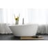 WETSTYLE COUTURE 66" Free Standing WETMAR BiO Composite Soaking Tub with Left Orientation, Center Drain Assembly with Copper Fittings, and Overflow Apollo White Dual / Brushed Nickel Trim