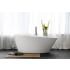 WETSTYLE COUTURE 66" Free Standing WETMAR BiO Composite Soaking Tub with Right Orientation, Center Drain Assembly, and Overflow Apollo White Dual / Brushed Nickel Trim