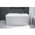 WETSTYLE Lab 60" Free Standing Back Wall WETMAR BiO Composite Soaking Tub with Right Drain and Overflow Less Trim Apollo White Matte / Brushed Nickel Trim