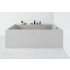 WETSTYLE Lab 60" Two Wall (Back and Right) WETMAR BiO Composite Soaking Tub with Right Drain Assembly and Overflow Less Trim Apollo White Matte / Brushed Nickel Trim