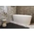 WETSTYLE OVE 66" Free Standing WETMAR BiO Composite Soaking Tub with Center Drain Assembly with Copper Fittings and Overflow Less Trim Apollo White Matte / Brushed Nickel Trim