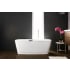 WETSTYLE Straight 59" Free Standing WETMAR BiO Composite Soaking Tub with Reversible Drain Assembly and Overflow Apollo White Matte / Brushed Nickel Trim