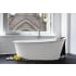 WETSTYLE Tulip 65" Free Standing WETMAR BiO Composite Soaking Tub with Right Orientation, Center Drain Assembly with Copper Fittings, and Overflow Apollo White Dual / Brushed Nickel Trim