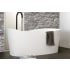 WETSTYLE Wave 58" Free Standing WETMAR BiO Composite Soaking Tub with Reversible Drain Assembly with Copper Fittings and Overflow Less Trim Apollo White Matte / Brushed Nickel Trim