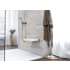 WETSTYLE Cube 14-3/16" Wall Mounted Foldable Stainless Steel and Polyurethane Foam Shower Seat White / Brushed Stainless Steel Trim