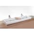 WETSTYLE CUBE 54" Rectangular WETMAR BiO Stone Composite Vessel Bathroom Sink with Overflow Apollo White Matte / Brushed Nickel Trim