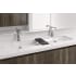 WETSTYLE CUBE 54" Rectangular WETMAR BiO Stone Composite Undermount Bathroom Sink with Overflow Apollo White Matte / Brushed Nickel Trim