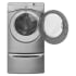 Whirlpool-WFW95HED-WED95HED-Dryer With Door Open And Pedestal In Diamond Steel