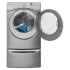 Whirlpool-WFW95HED-WED95HED-Dryer With Door Open And Pedestal In Diamond Steel