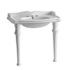 Whitehaus Isabella 40-1/2" Oval Vitreous China Console Bathroom Sink with Overflow and 3 Faucet Holes at 8" Centers White