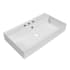 Whitehaus 31-7/8" Rectangular Vitreous China Wall Mounted Bathroom Sink with Overflow and 3 Faucet Holes at 8" Centers White