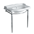 Whitehaus Britannia 35" Specialty Vitreous China Wall Mounted Console Bathroom Sink with 3 Faucet Holes at 8" Centers White / Chrome