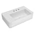 Whitehaus 29-1/2" Rectangular Vitreous China Wall Mounted Bathroom Sink with 3 Faucet Holes at 8" Centers White