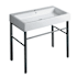 Whitehaus Britannia 35 3/4" Rectangular Vitreous China Wall Mounted Console Bathroom Sink with 1 Faucet Hole White / Chrome
