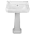 Whitehaus Isabella 20" Pedestal Bathroom Sink with 1 Hole Drilled with Overflow White