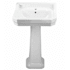 Whitehaus China Series 21-1/2" Pedestal Bathroom Sink with 1 Hole Drilled with Overflow White