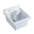 Whitehaus Rectangular Basin 23-3/4" Drop-In Single Faucet Hole Utility Sink White
