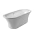 Whitehaus Bathhaus Acrylic Soaking Tub with Center Drain, Drain Assembly, and Overflow White