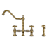Whitehaus Vintage III Plus 1.5 GPM Widespread Kitchen Faucet Antique Brass