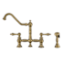 Whitehaus Vintage III Plus 1.5 GPM Widespread Kitchen Faucet Antique Brass