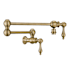 Whitehaus Vintage III Plus 1.8 GPM Wall Mounted Single Hole Pot Filler with Lever Handles Antique Brass