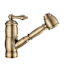 Whitehaus Vintage III Plus 1.5 GPM Single Hole Pull Out Kitchen Sink Faucet Antique Brass