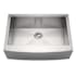 Whitehaus Commercial Single Bowl Undermount Sink with Front-Apron and Curved Front Design Brushed Stainless Steel