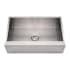 Whitehaus Commercial Single Bowl Undermount Sink with Front-Apron Brushed Stainless Steel