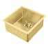 Whitehaus Noah Plus 17-3/4" Single Basin Kitchen Sink for Undermount or Drop-In Installation - Includes Matching Sink Grid and Strainer Brass