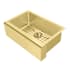 Whitehaus Noah Plus 30" Single Basin Kitchen Sink Set for Undermount Installation with Front Apron - Includes Matching Grid and Basket Strainer Brass