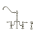 Whitehaus Twisthaus Plus 1.5 GPM Widespread Bridge Kitchen Faucet - Includes Side Spray Polished Chrome