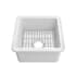Whitehaus Fireclay 18" Undermount Single Basin Fireclay Kitchen Sink with Basin Rack White