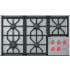 Finish: Wolf Pro 36 Inch Wide 5 Burner Professional Gas Cooktop Stainless Steel