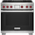 Finish: Wolf 36 Inch Wide 6.3 Cu. Ft. Free Standing Dual Fuel Range with Char Broiler and Self Clean Black