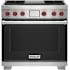 Finish: Wolf 36 Inch Wide 6.3 Cu. Ft. Free Standing Dual Fuel Range with Gourmet Mode and Dual VertiFlow™ Convection System Black