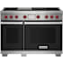 Finish: Wolf 48 Inch Wide 7.8 Cu. Ft. Free Standing Dual Fuel Range with Char Broiler and Gourmet Mode Black