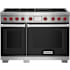 Finish: Wolf 48 Inch Wide 7.8 Cu. Ft. Free Standing Dual Fuel Range with Char Broiler and Timed Cook Black