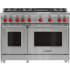 Finish: Wolf 48 Inch Wide 7 Cu. Ft. Free Standing Liquid Propane Range with Infrared Charbroiler Stainless Steel