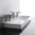 WS Bath Collections Unit 47-2/5" Rectangular Ceramic Wall Mounted or Vessel Bathroom Sink with 2 Faucet Holes White