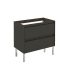 WS Bath Collections Ambra 31" Single Free Standing Vanity Cabinet Only - Less Vanity Top Gloss Anthracite